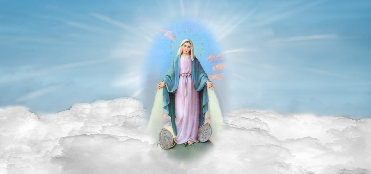Lady of the Miraculous Medal A Clouds Blue